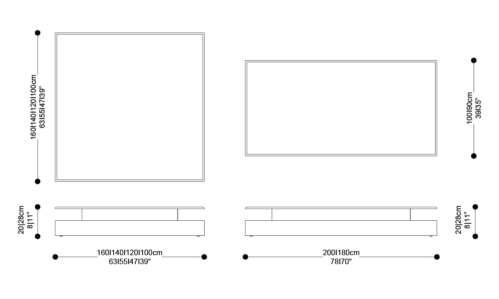 Image of the main dimensions of the product